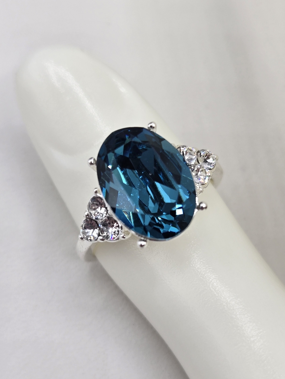 Swarovski Crystal Elements Silver Blue Zircon Sta… - image 3